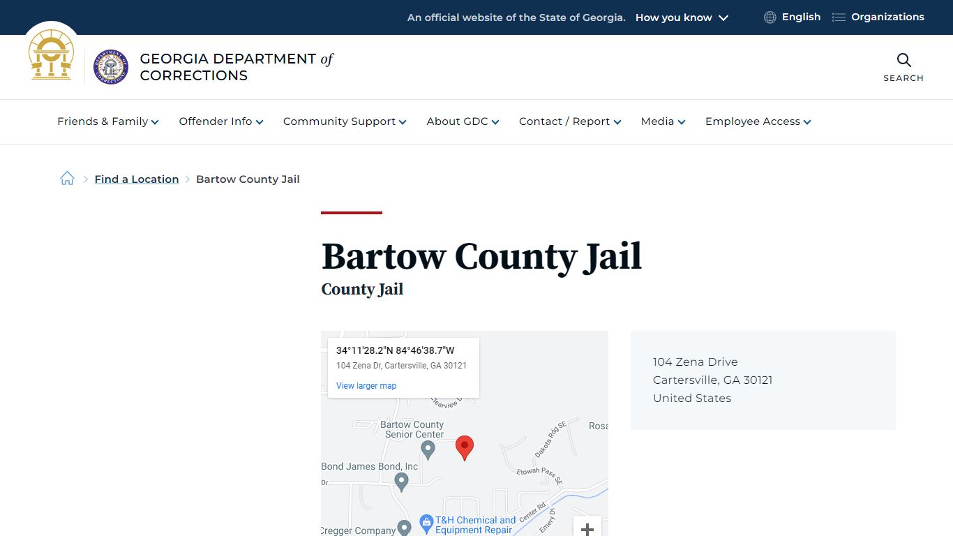 Bartow County Jail | Georgia Department of Corrections